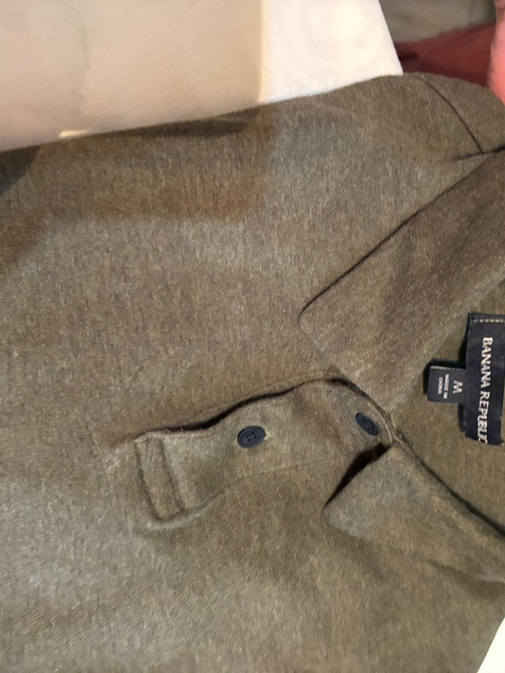 Banana Republic Men's Olive Green Wool-Blend shirt
